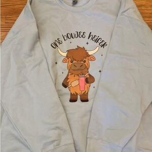 Cute Graphic Sweatshirt with Cow Design
